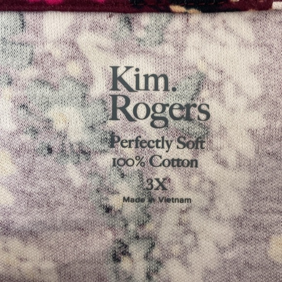 Kim Rogers Perfectly Soft Cotton Blouse 3X - Picture 4 of 7